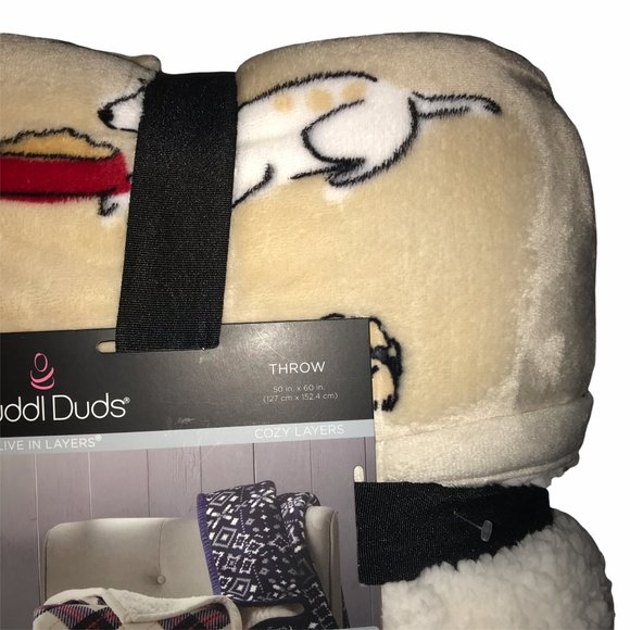 Cuddl Duds Bedding Nwt Cuddl Duds Reversible Dogs Throw 5x60 Poshmark